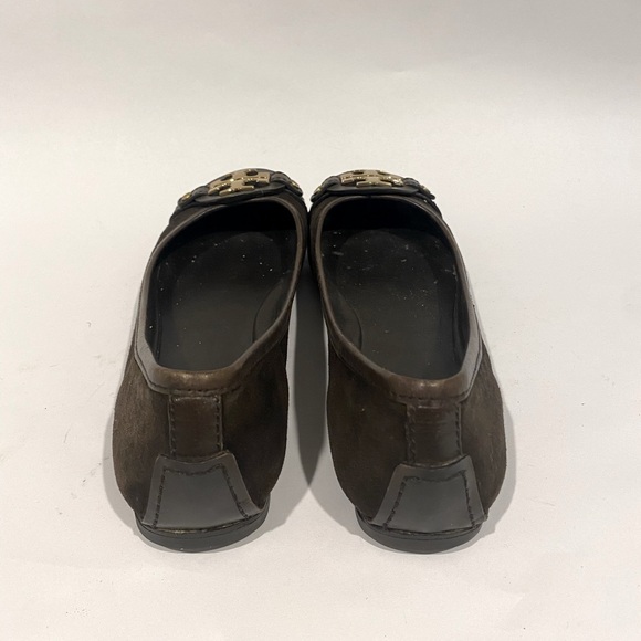 Tory Burch Chocolate Suede Aaden Ballet Flat Size 8.5 - Picture 2 of 7